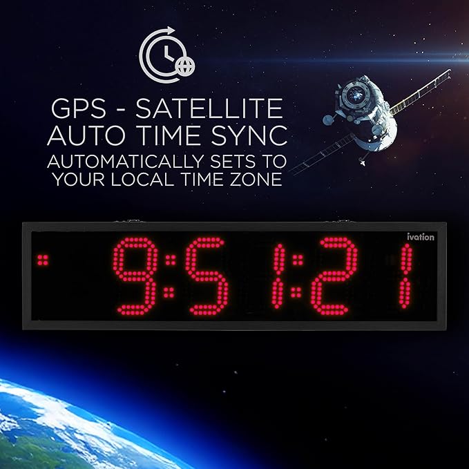 Ivation Oversized 36" Outdoor Waterproof Digital Clock, Auto Time Sync
