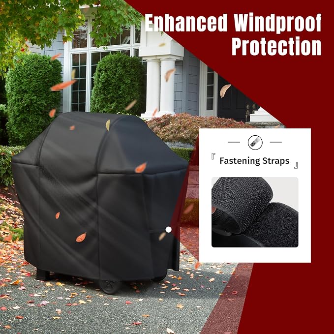 SHINESTAR 52 Inch Grill Cover for Weber Spirit 200/300 Series, Spirit 2 & II, Heavy Duty Oxford Fabric BBQ Cover Waterproof UV Protection, Windproof with Adjustable Magic Tape Straps