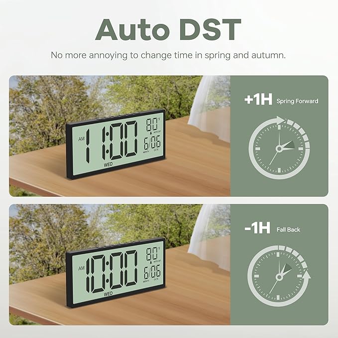 JALL 14.5" Large Digital Wall Clock Battery Operated