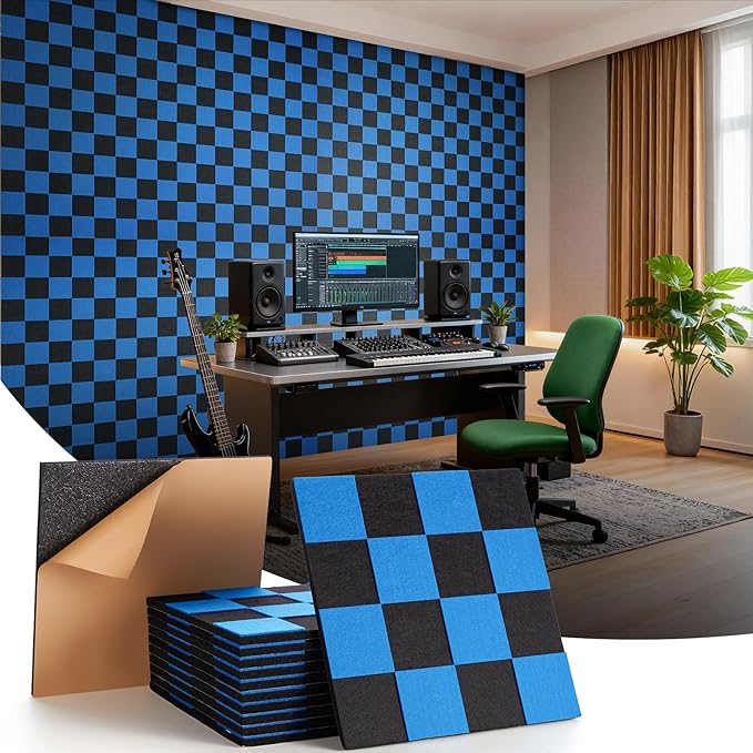 Soundproof Wall Panels Self-adhesive, Acoustic Panels 12 Pack Wall Panels