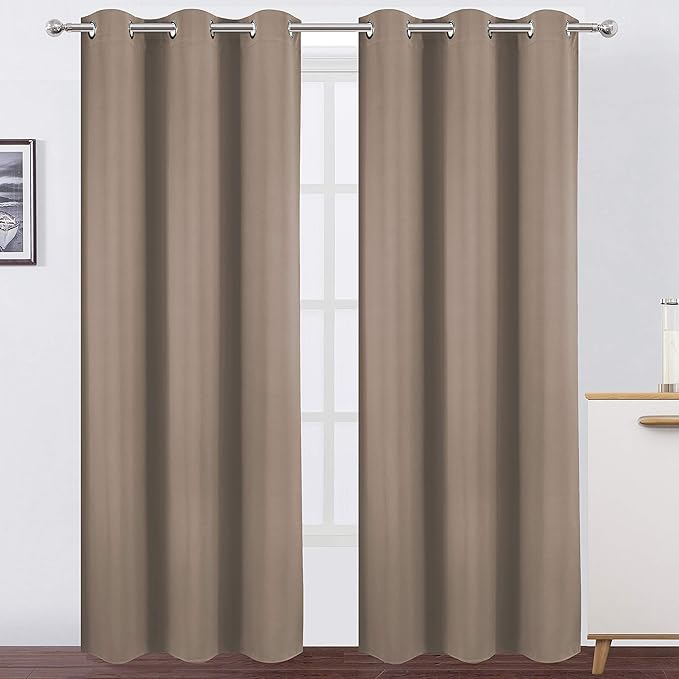 LEMOMO Cappuccino Thermal Blackout Curtains/42 x 84 Inch/Set of 2 Panels Room