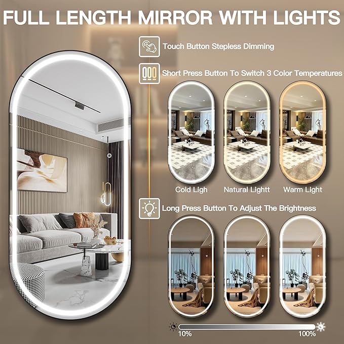 FENNIO 71" x 32" Large Wall Mounted Mirror