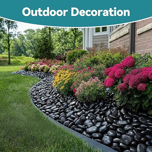 40lbs Black Rocks for Planters, 2-3 Inch Decorative Rocks for Potted Plants, Polished Garden Stones for Outdoor Landscaping, Walkways, Yard, River Rocks for Flower Pots, Vase