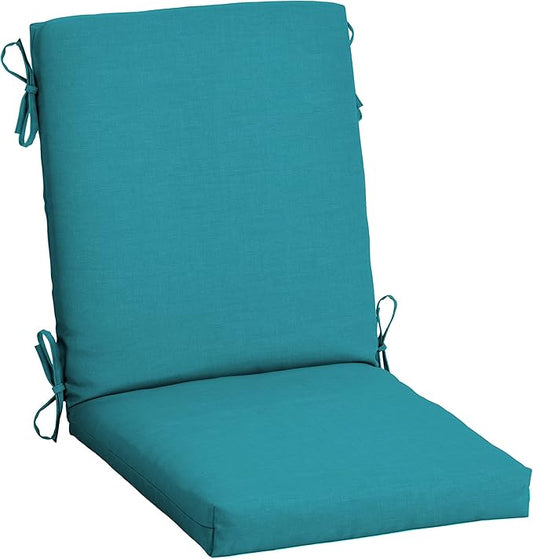 Arden Outdoor Patio Dining Chair Cushion, 20x44, Rain-Proof Seat Pad, Fade-Resistant Outdoor Cushion Lake Blue Leala