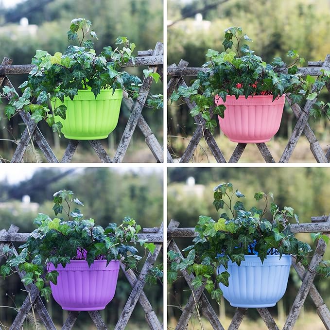 6 Pcs Colorful Resin Wall Hanging Planter Pot Vertical Garden Living Wall Mount