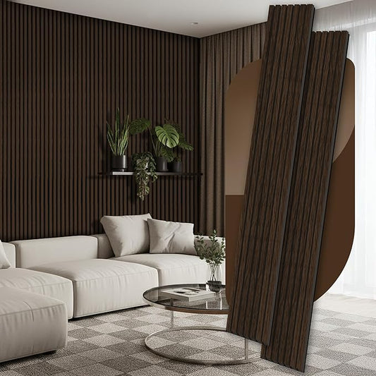 2 Pack Wood Panels for Wall, 106.3" × 11" Wood Slat Acoustic Panels for Wall