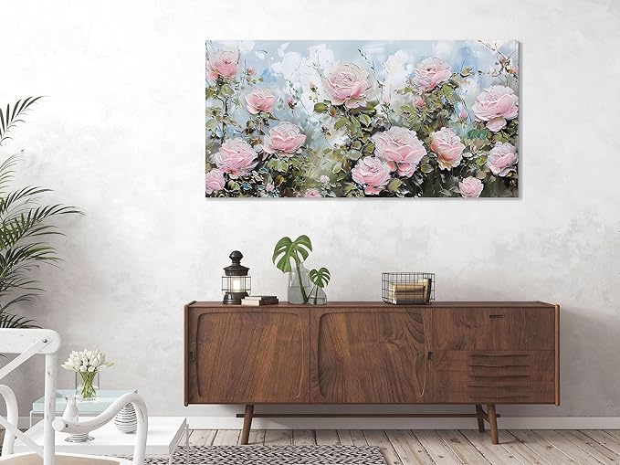 Ardemy Flower Wall Art Canvas Art Wall Decor, Floral Painting Textured Picture