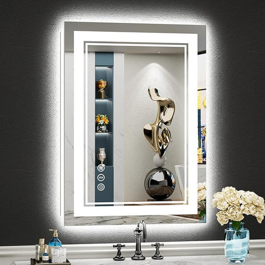 20x28 LED Bathroom Mirror with Lights, Backlit and Front Lit Anti-Fog Lighted