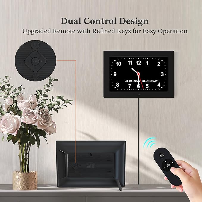10.1'' Extra Large Digital Clock, 1280*800p HD Display, Dementia Clock