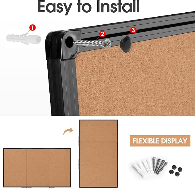 Extra Large Cork Bulletin Board 96" X 48", Foldable Notice Pin Board
