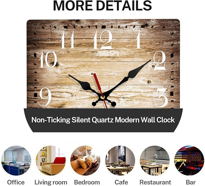 ArtSocket Wooden Wall Clock Silent Non-Ticking