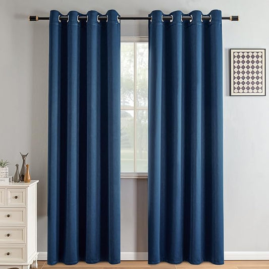 IGEMAEVE Blackout Curtains 90 Inch Length 2 Panels Set, Grommet Energy Saving