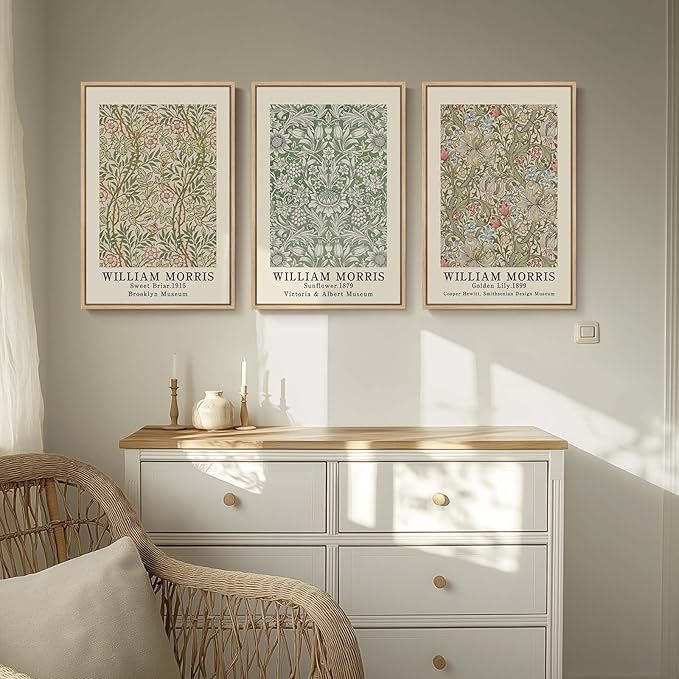 Framed William Morris Canvas Wall Art