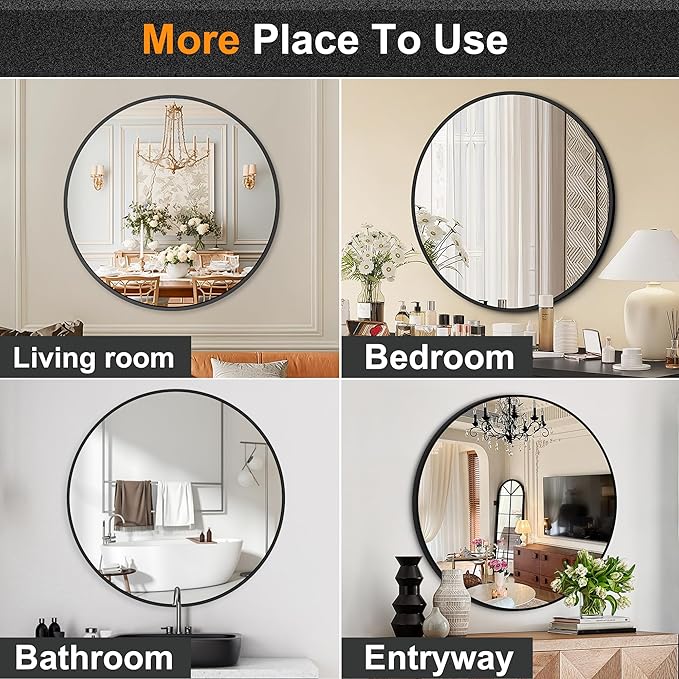 Black Frame Mirror, Bathroom Mirrors