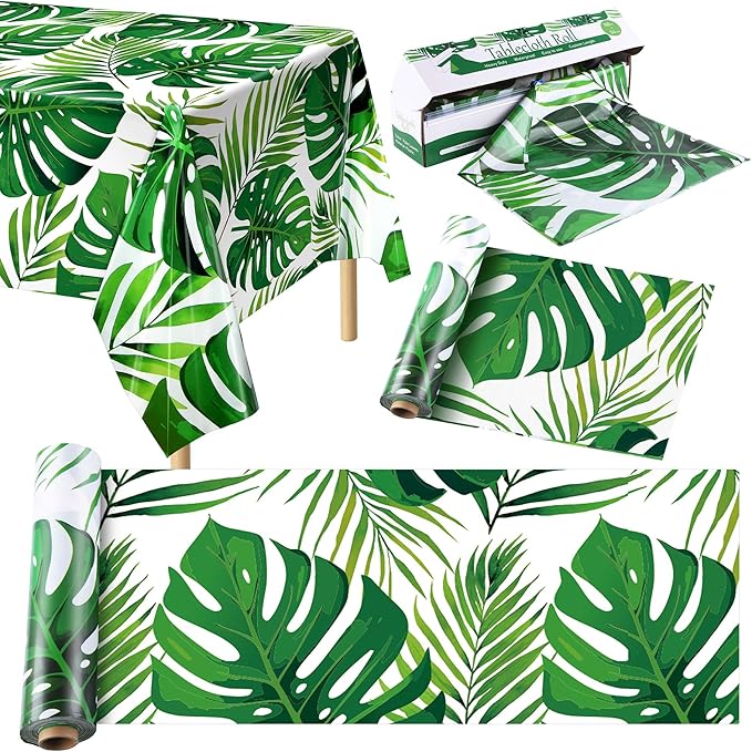 Kochorie 100 Ft x 54 Inch Palm Leaves Tablecloth Roll