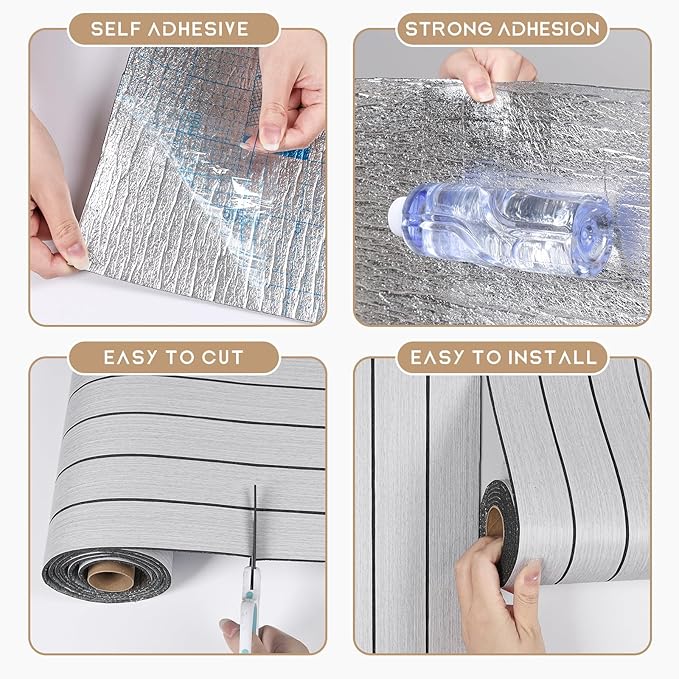 VEELIKE Light Grey Wood Wall Panels Peel and Stick Wood Slat Wall Panel