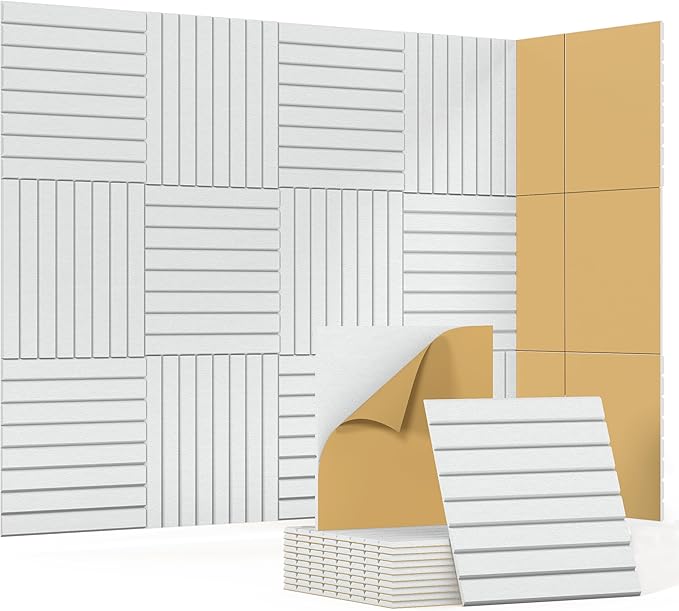 Waister 12 Pack Soundproof Wall Panels, 0.47 inch Thicker High Density Acoustic