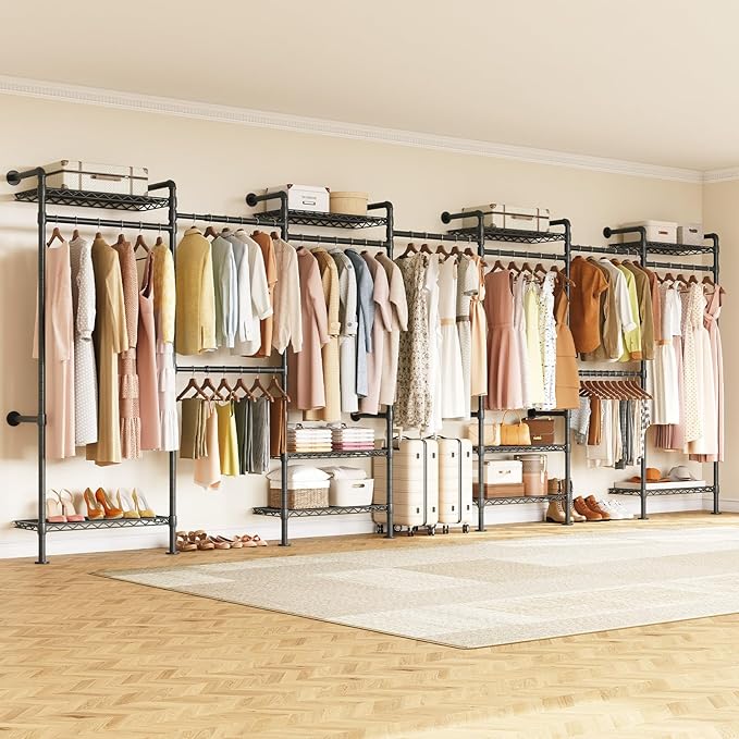 ONBRILL L7 Wall Mounted Industrial Pipe Clothing Rack – Heavy Duty Modular