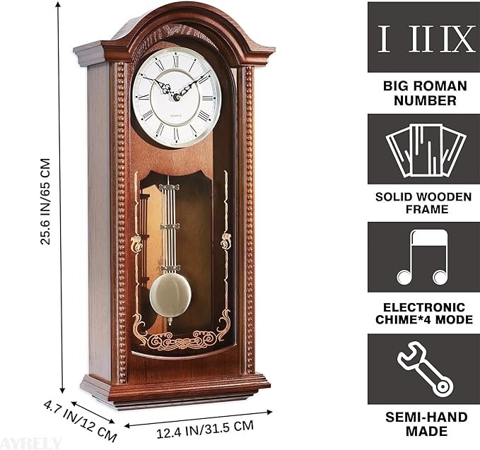 AYRELY® 26IN Grandfather Vintage Wall Clock