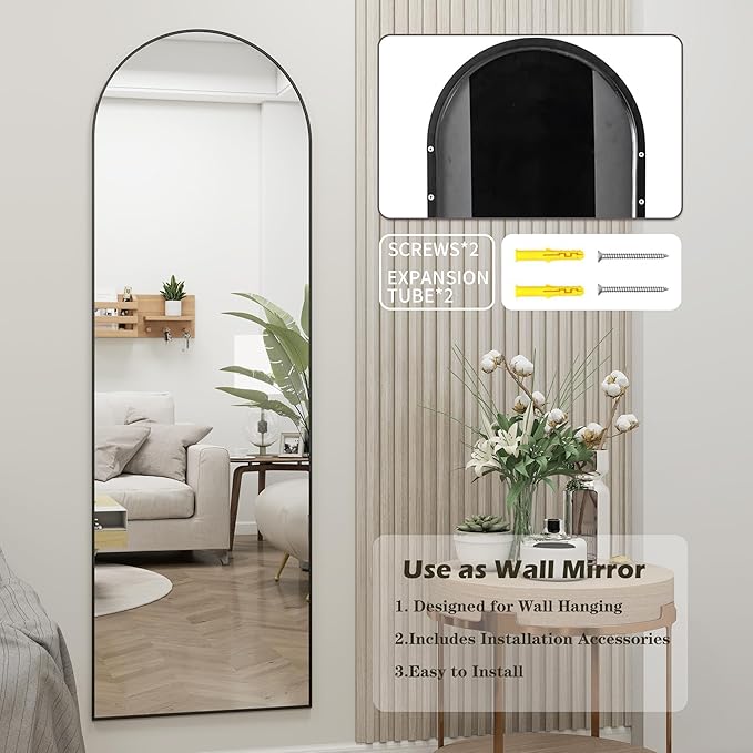 Door Mirror, Arched Full Length Mirror Over The Door, Full Body Mirrors