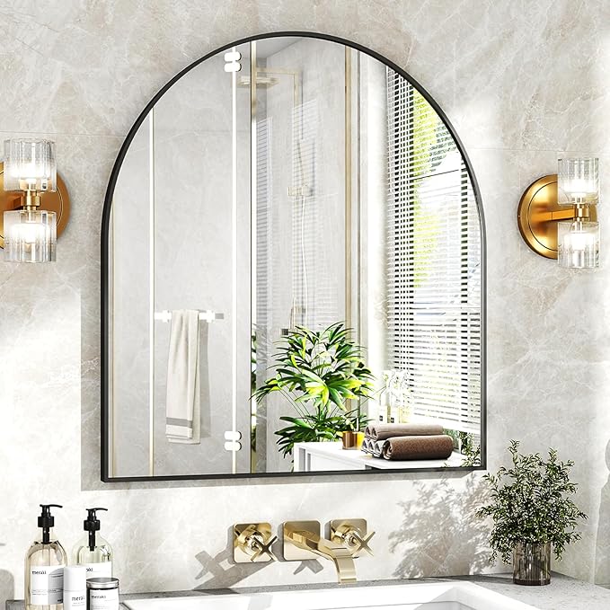 XRAMFY 31"x32" Arched Wall Mirror