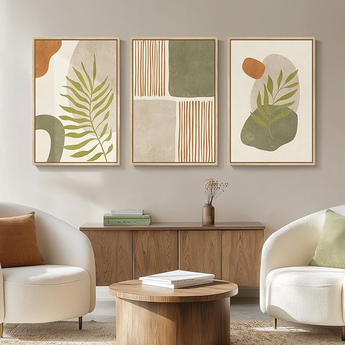 Large Framed Tropical Boho Wall Art