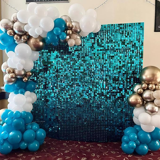 COKAOBE Turquoise Blue Shimmer Wall Backdrop, Photo Backdrops