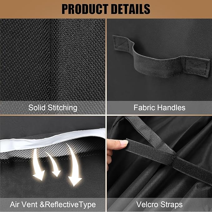QuliMetal 7113 Grill Cover for Weber Q100 Q120 Q1000 Q1200 Q200 Q220 Q2000 Q2200 Q2400 Q2800N+ Series Gas Grills, Heavy Duty BBQ Gas Grill Cover, 600D