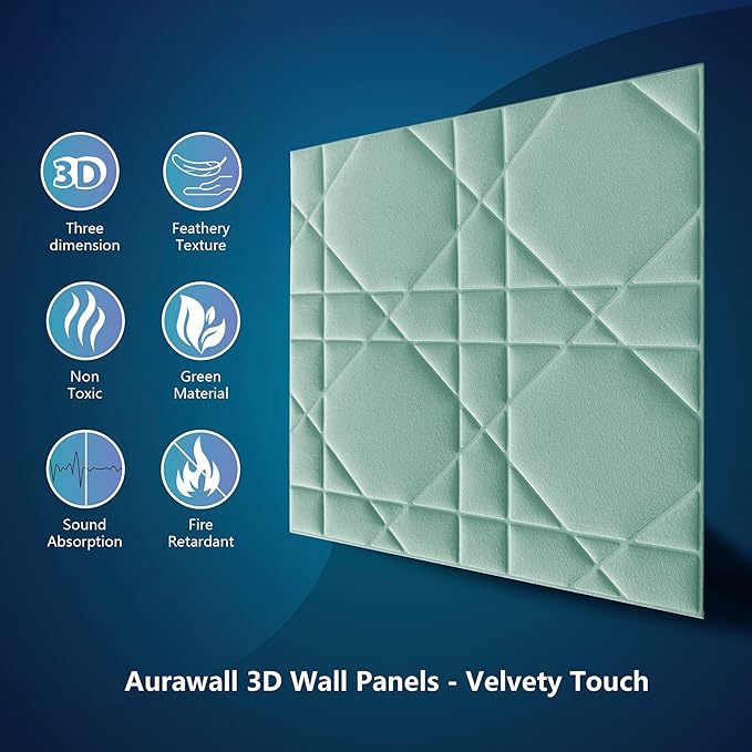 Velvet 3D wall Panels for Interior wall Decor Peel and Stick, Soundproof