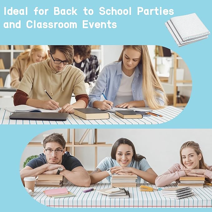 Kochorie 100 Ft x 54 Inch Back to School Notebook Tablecloth Roll Plastic