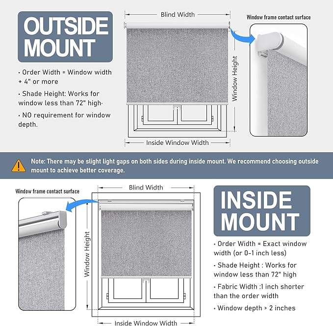 Cordless Roller Shades Blackout Blinds