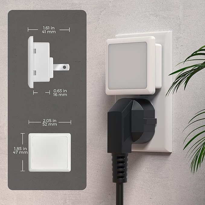L LOHAS LED 3CCT Night Lights Plug into Wall 2-Pack, 0.3W Plug in Night Light