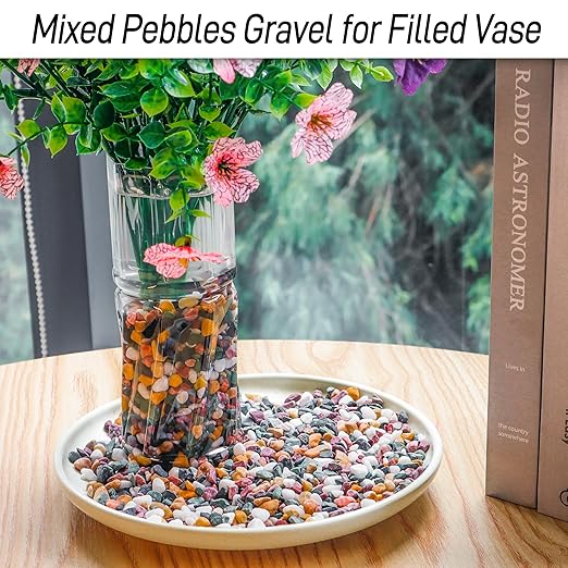 CJGQ 7lb Aquarium Gravel for Plants, 1/4Inch Fish Tank Gravel for Succulent Cactus and Bonsai, Decorative River Rocks Pebbles for Gardening, Flower Pots, Landscaping,Terrarium