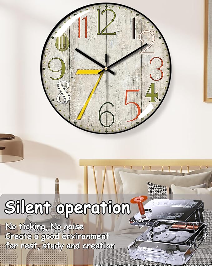 Decorative Wall Clocks Batterys Operated, Retro Wall Clock