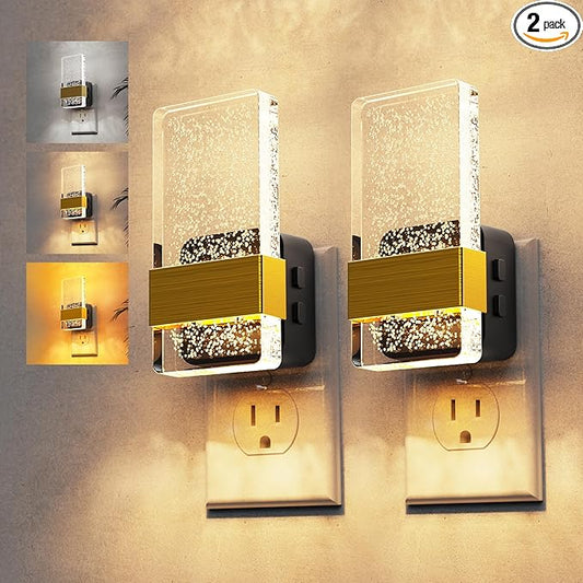 L LOHAS LED Night Light, 2 Pack 3CCT Night Lights Plug Into Wall,