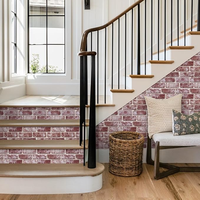 COMSTICKC 3D Faux Brick Wall Panels Peel and Stick Wall Covering, Not Real Brick