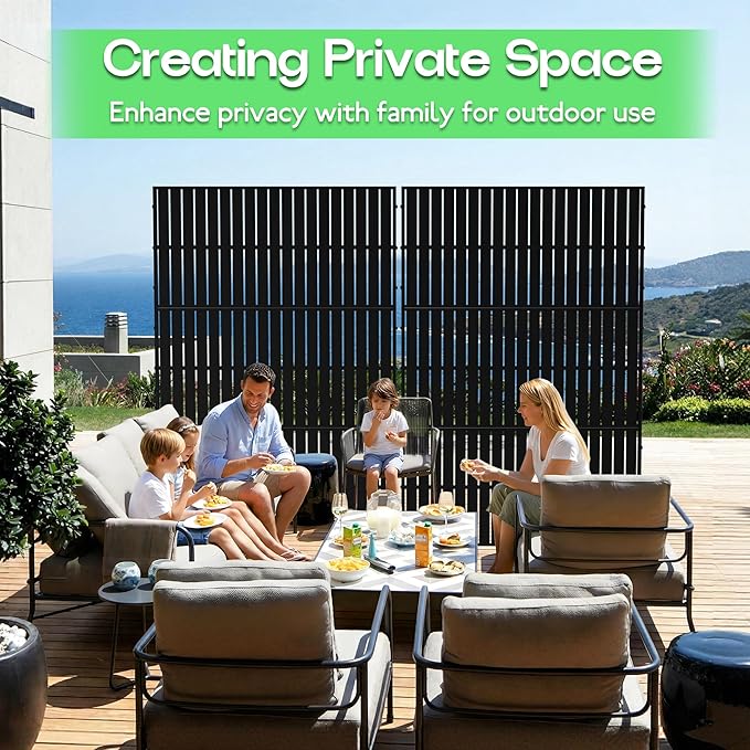 MTART Metal Privacy Screen 72" H x 47.2" Decorative Outdoor Privacy Screen