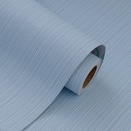 FUKU MON Grasscloth Fabric Wallpaper 24" X 394" Blue Gray Textured Thick Linen