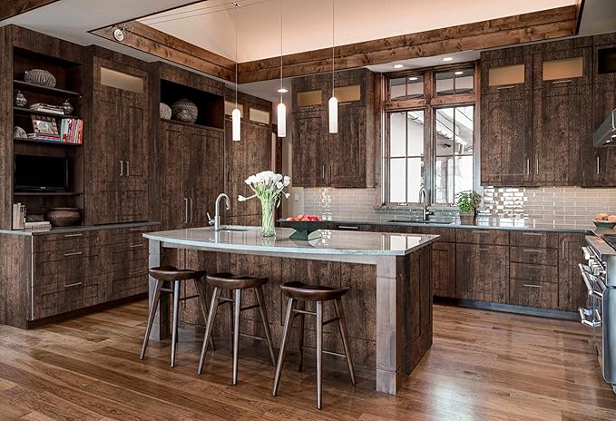 Dimoon Wallpaper 17.7" x236'' Wood Peel and Stick Wallpaper Removable Brown