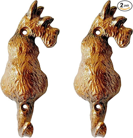 2 Pack Decorative Wall Hooks, Vintage Dog Shaped Metal Wall Hook