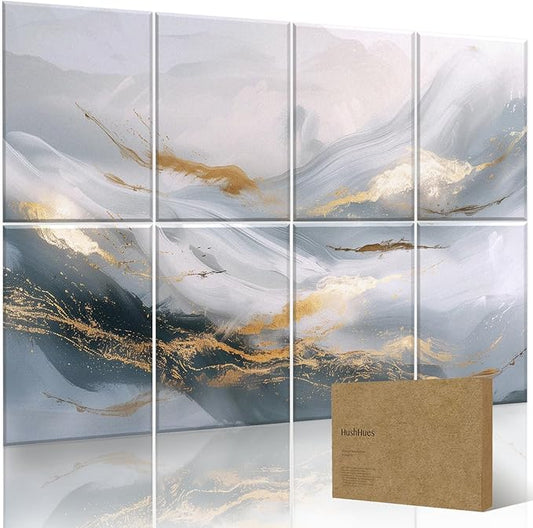 8-Pack Art Acoustic Wall Panels 48x32 Inches Decorative Sound Absorbing Panels-