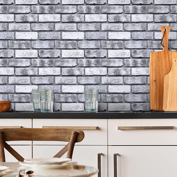 COMSTICKC 3D Faux Brick Wall Panel Peel and Stick, Small Size, Ultra-Light PVC