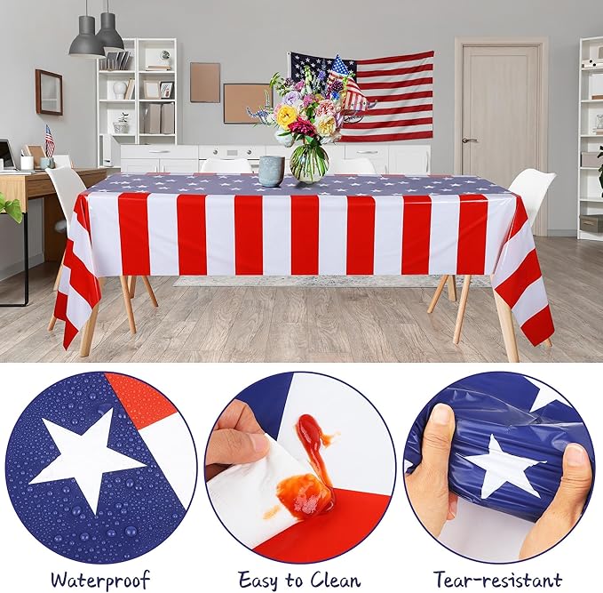 Kochorie 100 Ft x 54 Inch 4th of July Tablecloth Roll in Slide Cutter Box