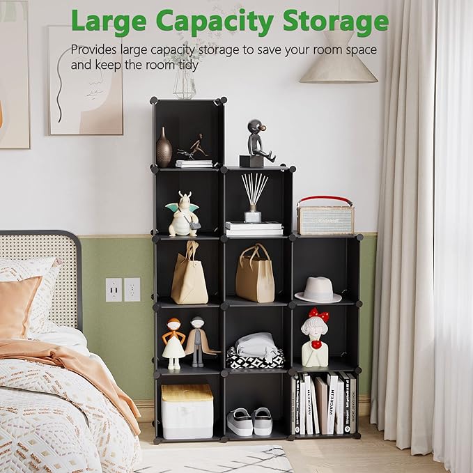 C&AHOME Cube Storage Organizer, 12-Cube Shelves Units, Closet Cabinet, DIY