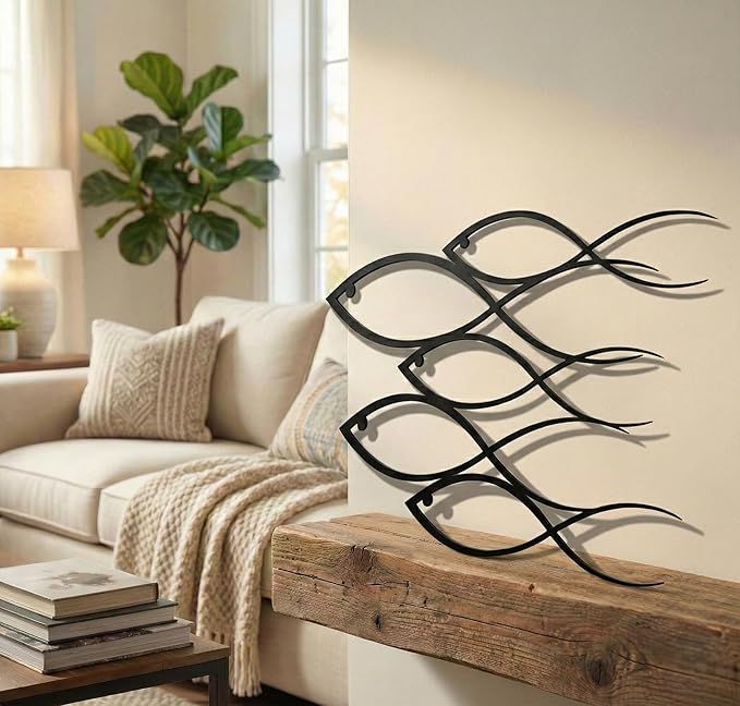 DEKADRON Metal Wall Decor, Fish Family,Home Decoration,Wall Sign, Metal Wall Art, Interior Decoration, Indoor Outdoor Hangings (18" W x 12" H / 45x30cm)