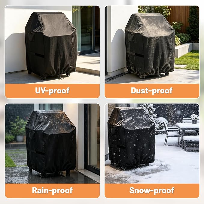 BBQ Grill Cover for Kitchenaid 2-Burner Gas Grill Models 720-0891B and 720-0891R, Waterproof 600D Outdoor Propane Barbecue Covers Smoker Covers- 28" L x 19" W x 44" H