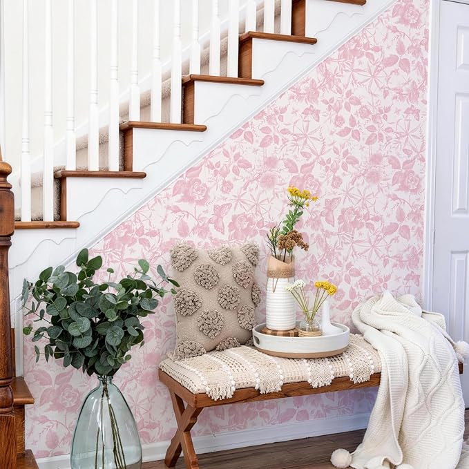 JiffDiff Floral Vintage Wallpaper Peel and Stick