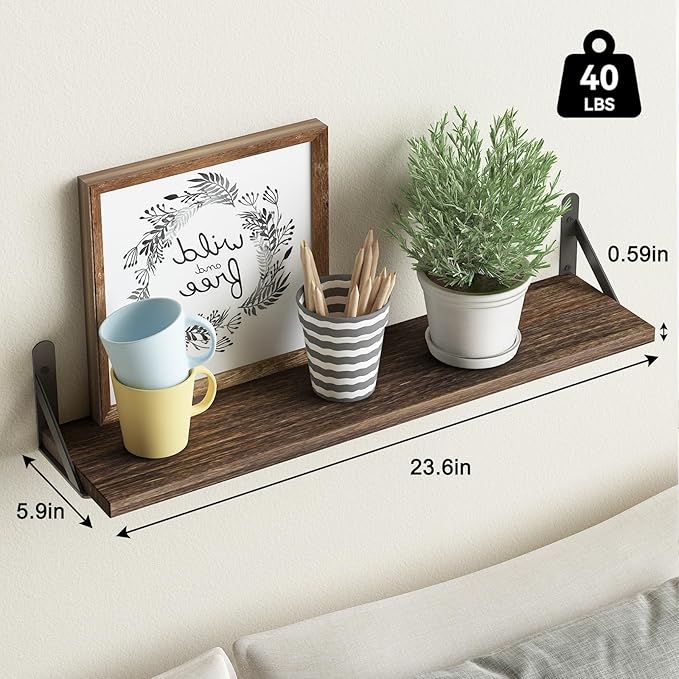 YGEOMER 23.6 Inch Floating Shelves