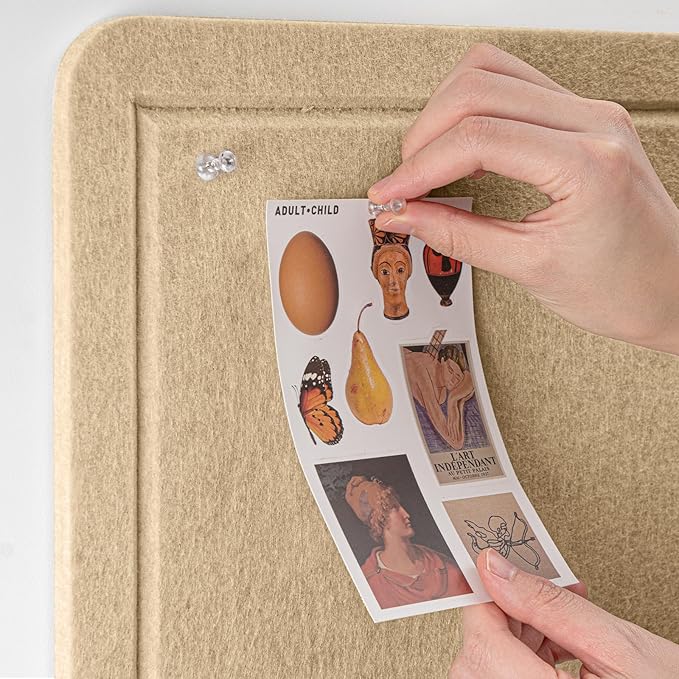 Lightomorrow Bulletin Board, 24 x 18 inches Decorative Felt Pin Board, Cork