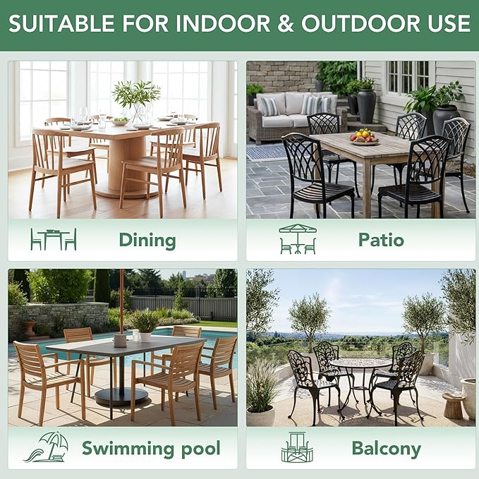 Outdoor Chair Cushions Set of 2: Waterproof & Fade Resistant Patio Furniture Cushions - 17 x 16 x 2 Inch Non Slip Round Corner Seat Cushion Pads with Removable Cover for Garden Yard Lawn, Cream